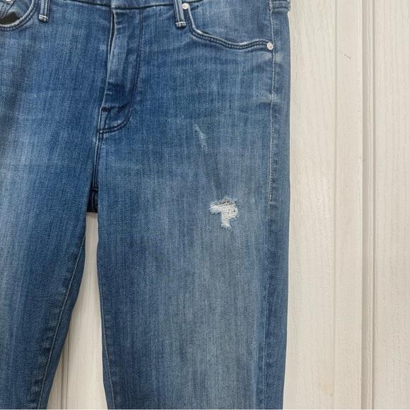 MOTHER Jean Looker Ankle Fray Size 26 Naughty Intentions 26x27.25 blue distress - Picture 16 of 16
